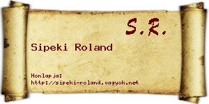 Sipeki Roland névjegykártya